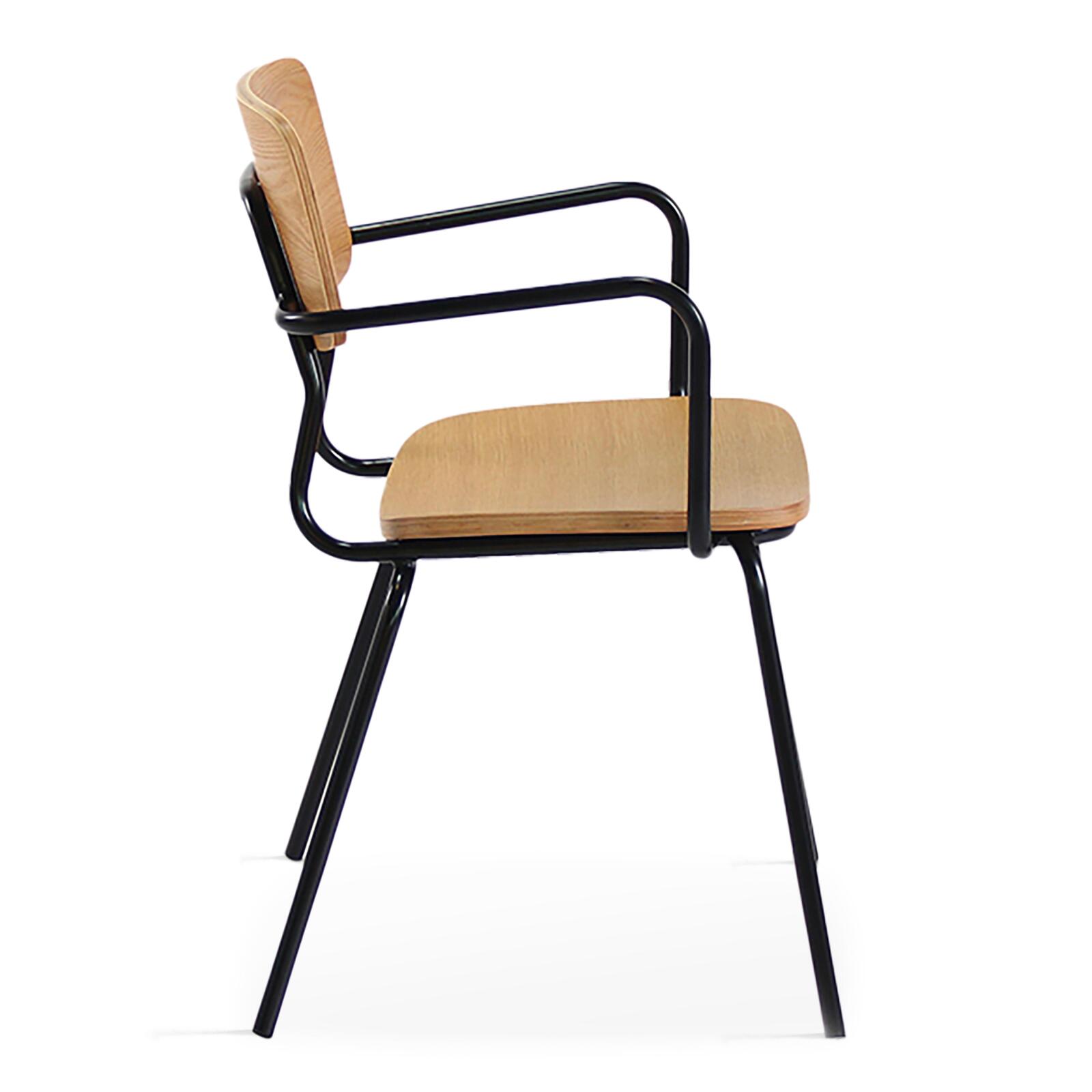 Set von 2 Esszimmerstuhl mit Armlehnen aus FSC®-zertifiziertem Vintage-Holz