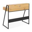 Schreibtisch mit Eichenfurnier und Metall, 100 x 55 cm 
