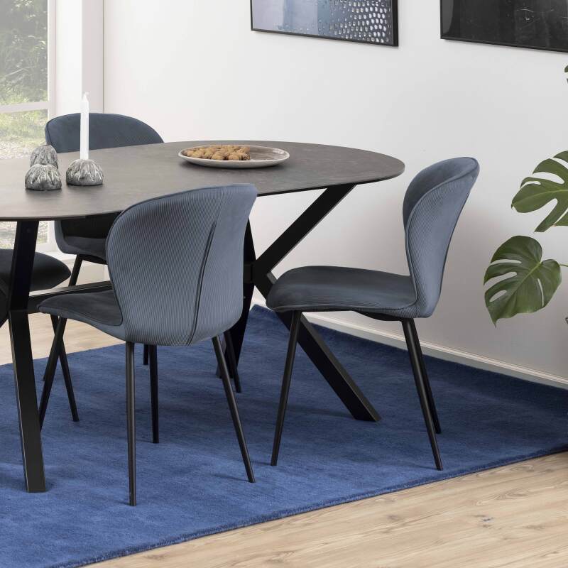 Set mit 2 Cord-Esszimmerstühlen