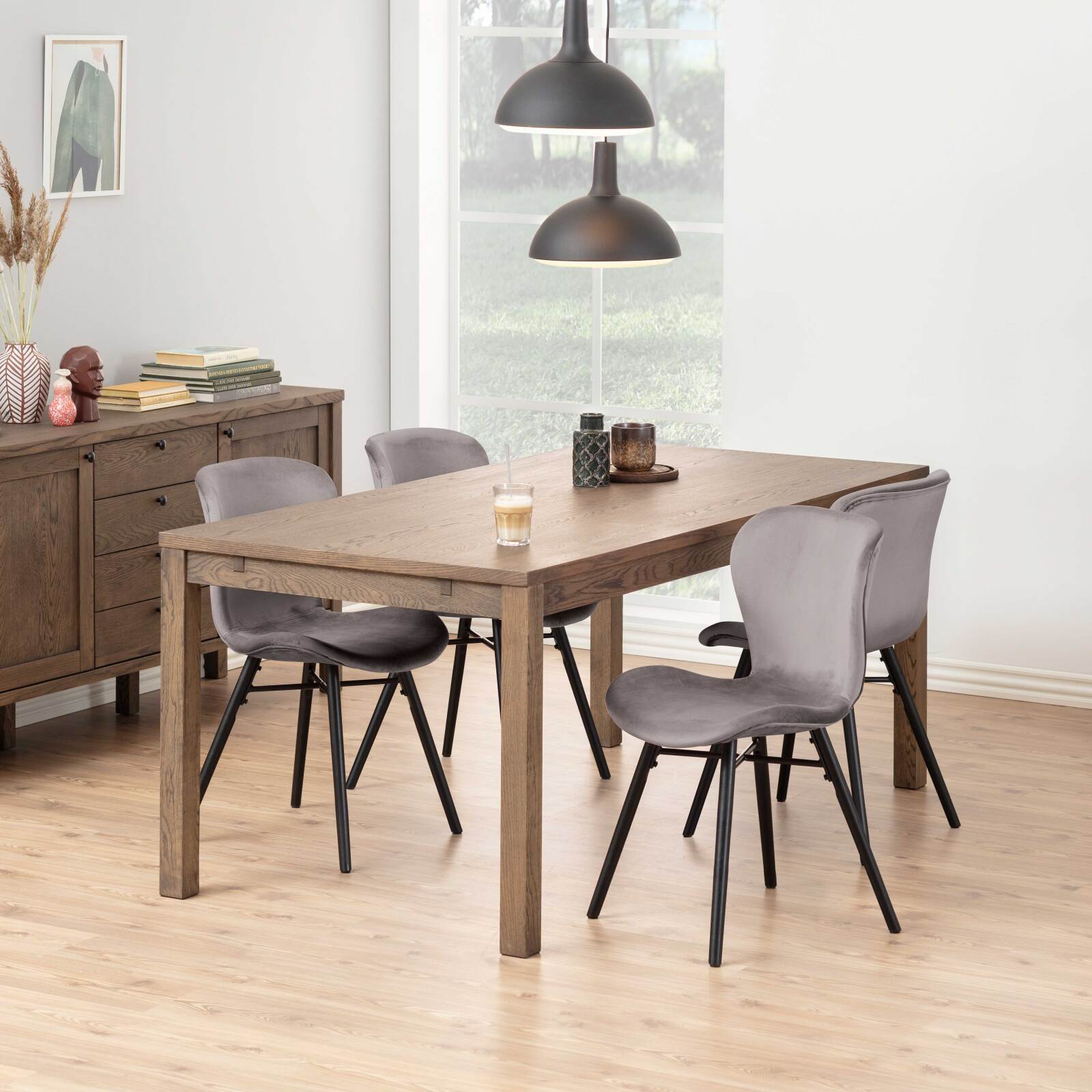 Set mit 2 Cord-Esszimmerstühlen