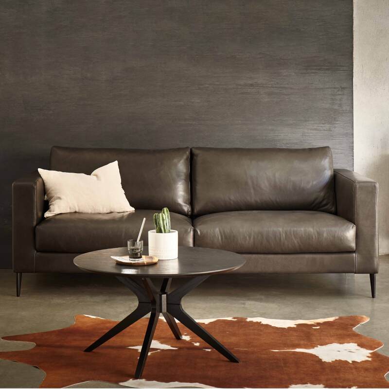 Runder Couchtisch mit Eichenfurnier Ø 80 cm  (2/3)