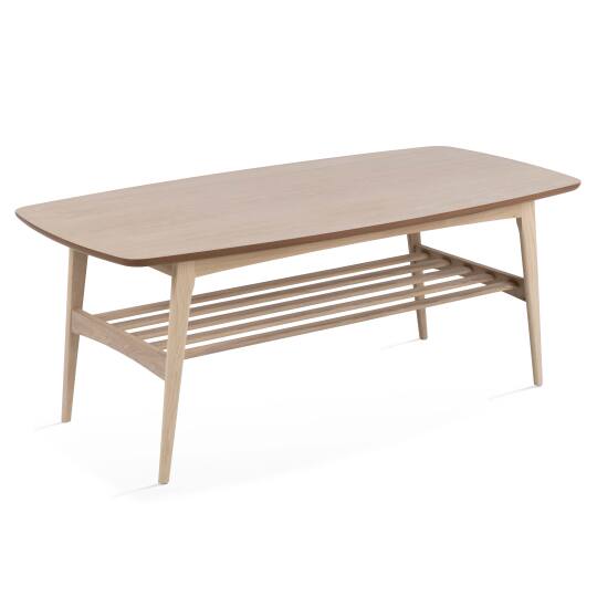 Rechteckiger Massivholz-Couchtisch aus Eiche, 120 x 60 cm