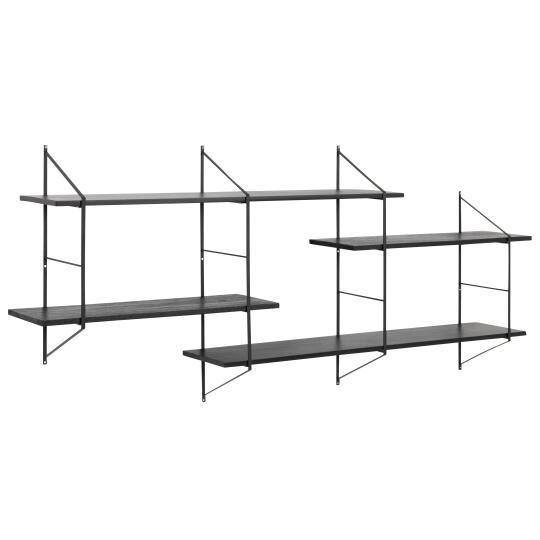 Massivholz-Wandregal 191 cm hoch