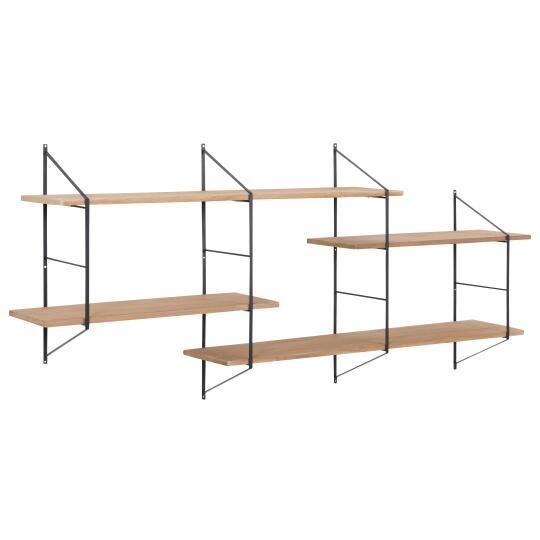 Massivholz-Wandregal 191 cm hoch