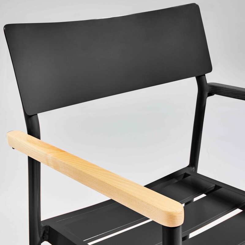 Gartenstuhl aus Aluminium und FSC®-Holz mit Armlehnen (4/5)