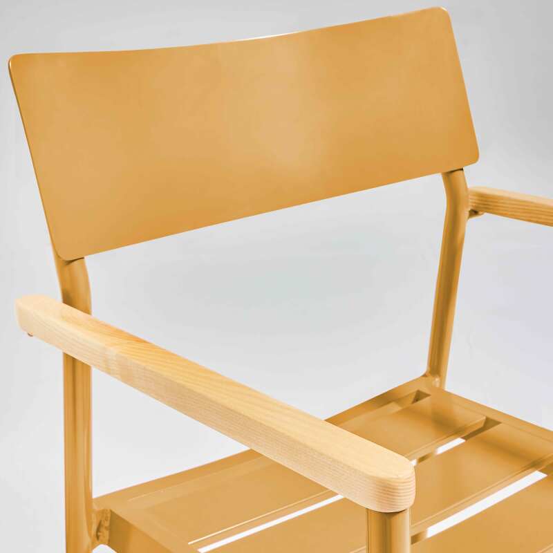Gartenstuhl aus Aluminium und FSC®-Holz mit Armlehnen (4/5)