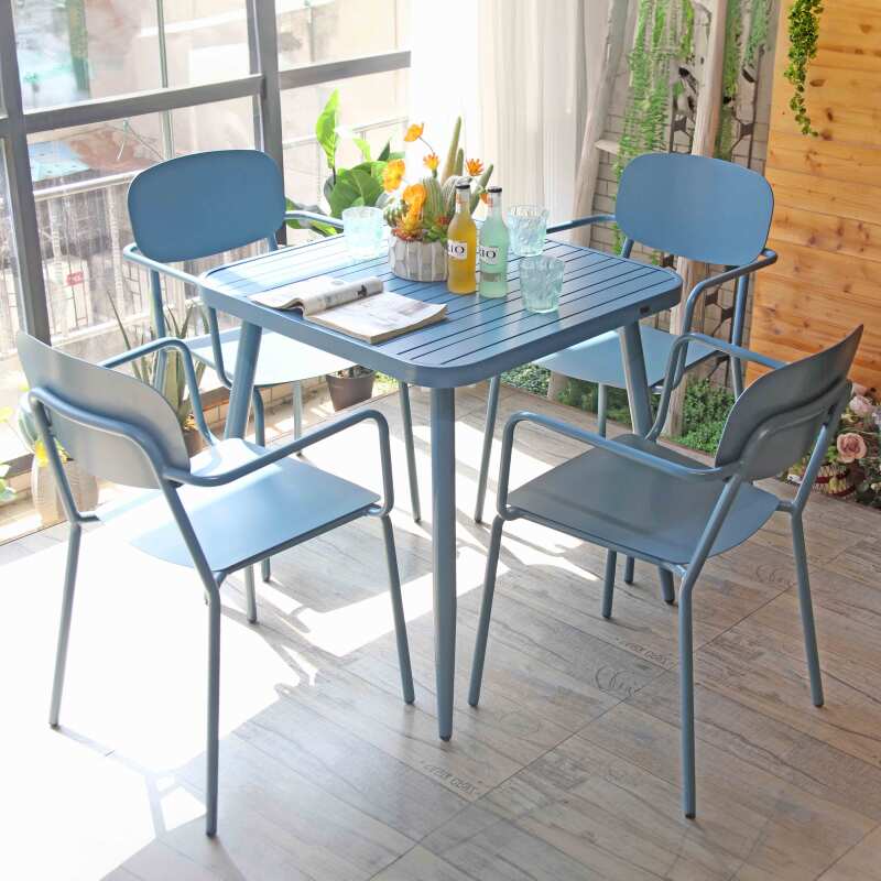 Gartenstuhl aus Aluminium mit Armlehnen  (5/6)
