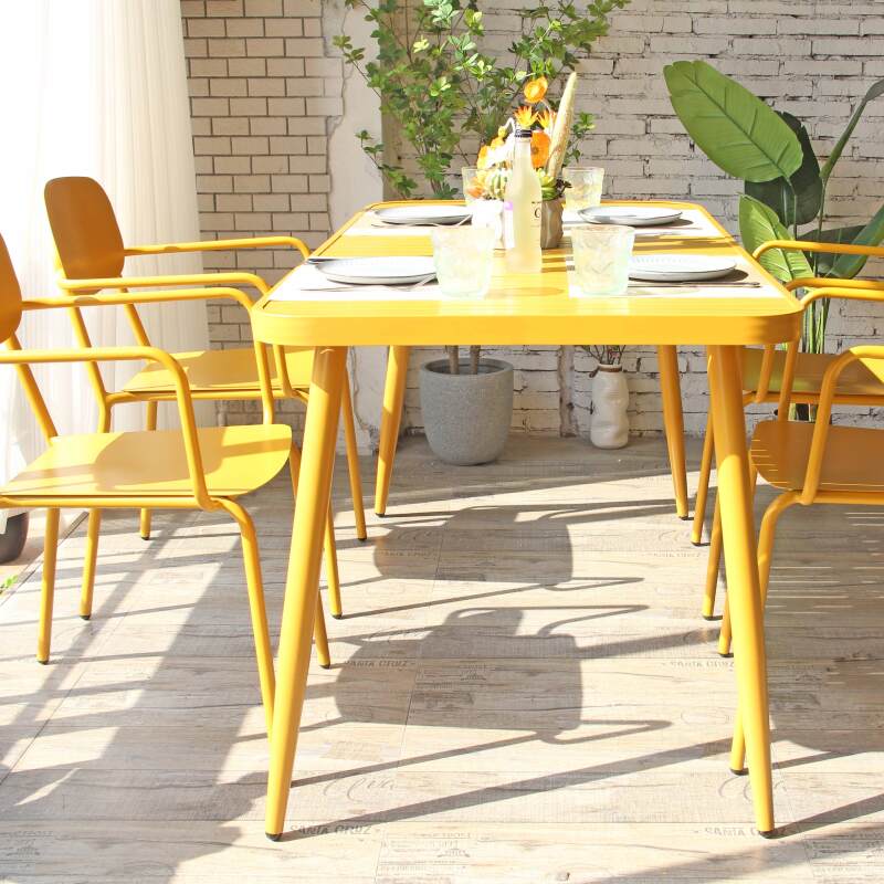 Rechteckiger Garten-Tisch (150 x 75 x 75 cm) aus Aluminium  (4/6)