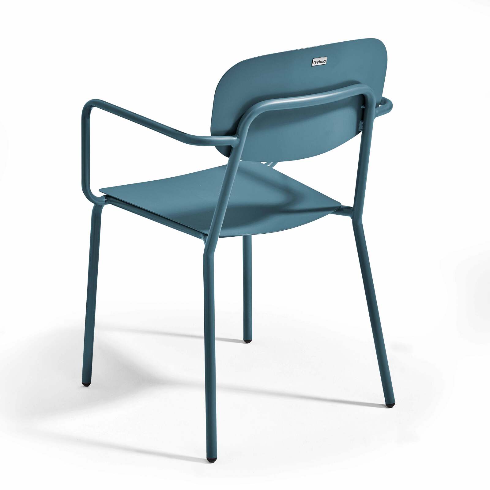 Quadratischer Gartentisch 75 x 75 cm und 2 Stühle mit Armlehnen aus Aluminium 