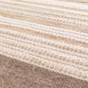 Rechteckiger gestreifter Teppich aus flach gewebter Wolle und Jute mit kurzem Flor