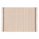 Rechteckiger gestreifter Teppich aus flach gewebter Wolle und Jute mit kurzem Flor