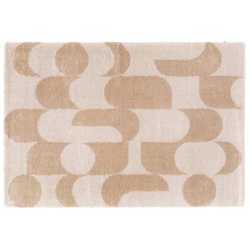 Rechteckiger Teppich im Seventies-Muster mit langem Flor aus recyceltem Polyester 