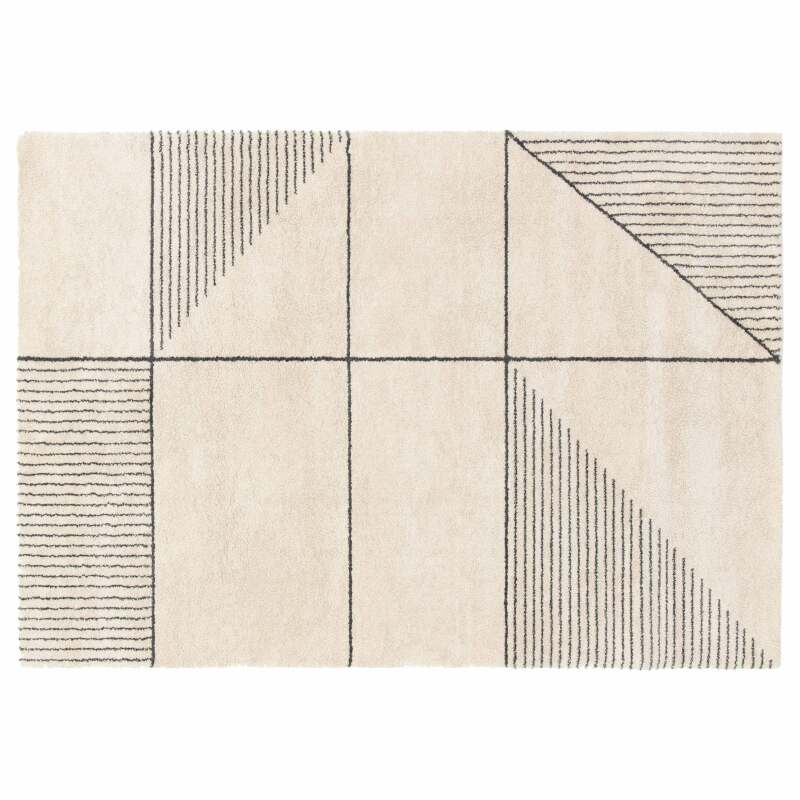 Rechteckiger Teppich mit linearem Muster und kurzem Flor 