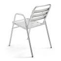Set von 4 Gartenstühlen mit Armlehnen aus Aluminium