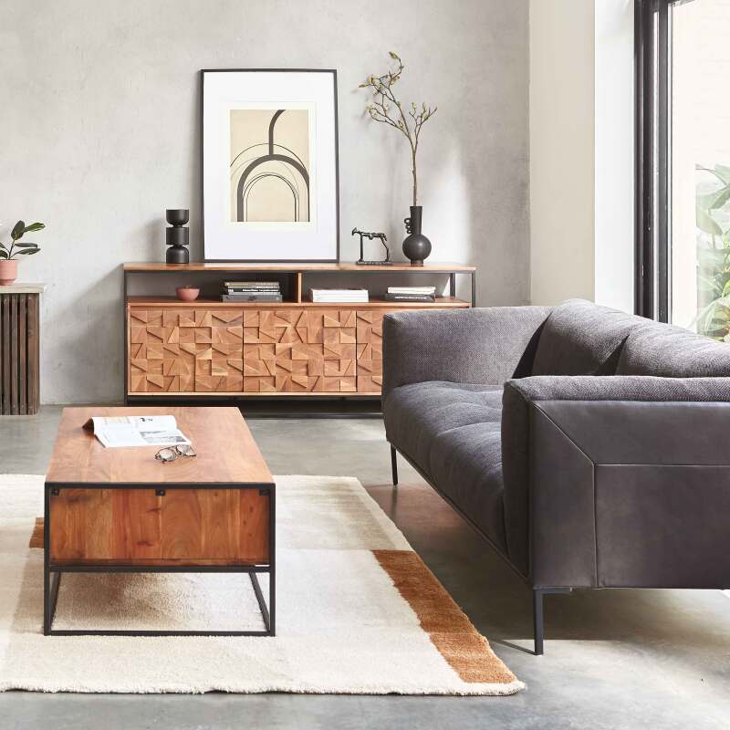 Teppich mit grafischem Muster und kurzem Flor 