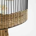 Stehlampe aus massivem Mangoholz und Rattan 
