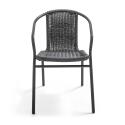 Set von 4 Gartenstühlen mit Armlehnen aus Aluminium und Harz