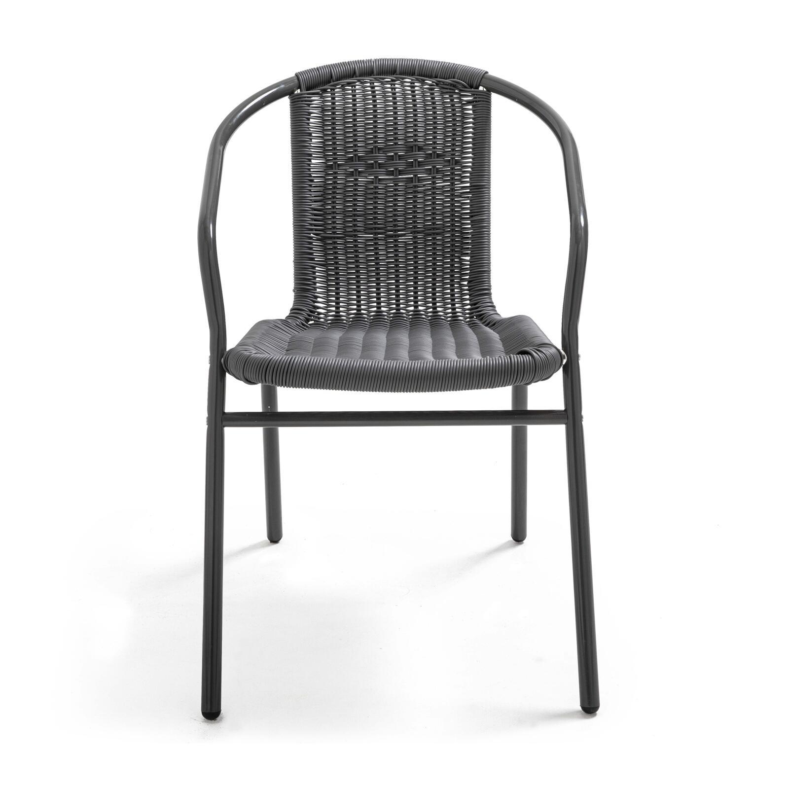 Set von 4 Gartenstühlen mit Armlehnen aus Aluminium und Harz 