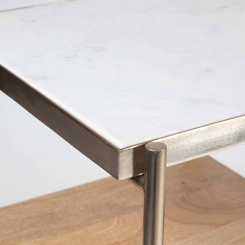 Schreibtisch mit Marmorregalen und Mangoholz (4/5)