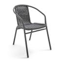 Set von 4 Gartenstühlen mit Armlehnen aus Aluminium und Harz
