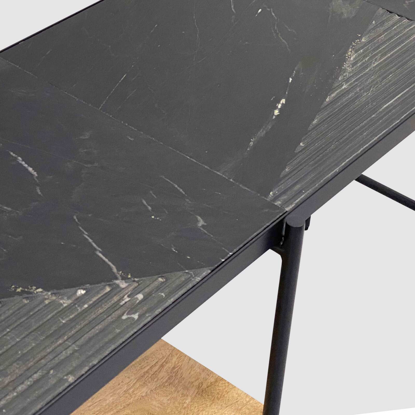 Schreibtisch mit Marmorregalen und Mangoholz