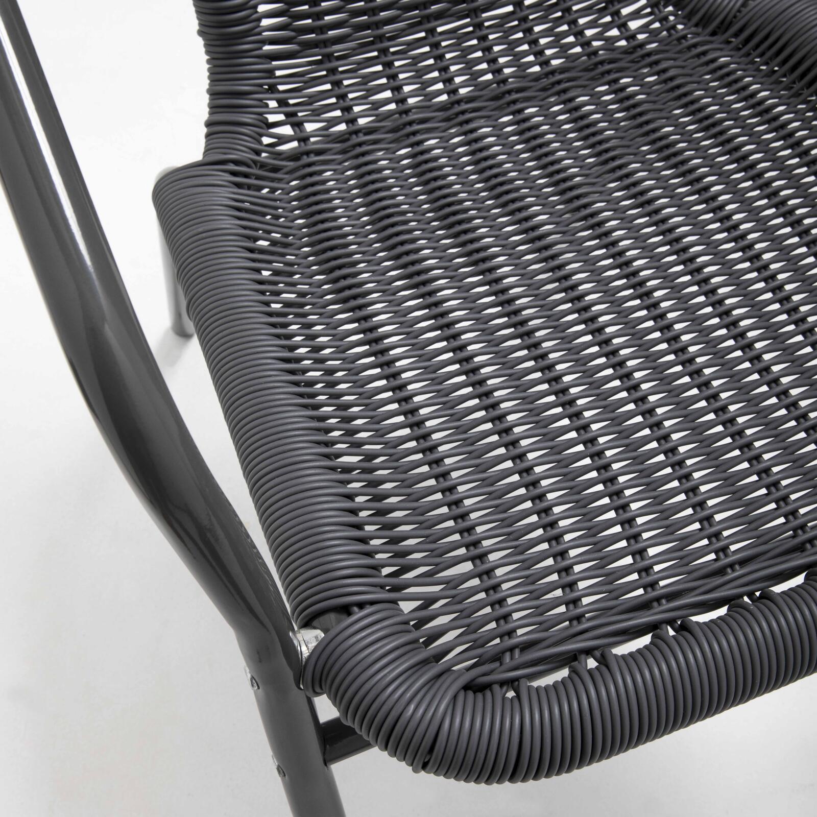 Set von 4 Gartenstühlen mit Armlehnen aus Aluminium und Harz 