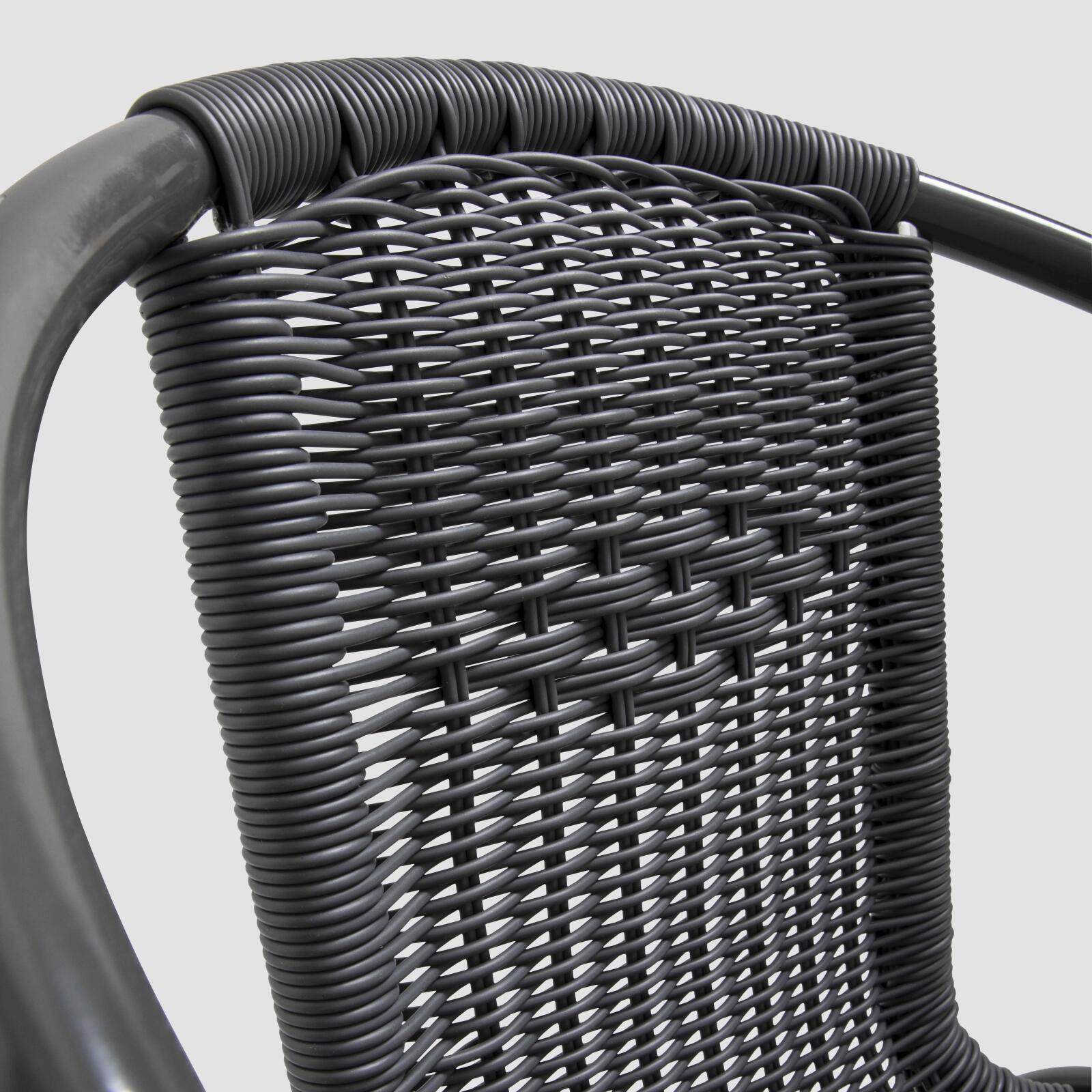 Set von 4 Gartenstühlen mit Armlehnen aus Aluminium und Harz 