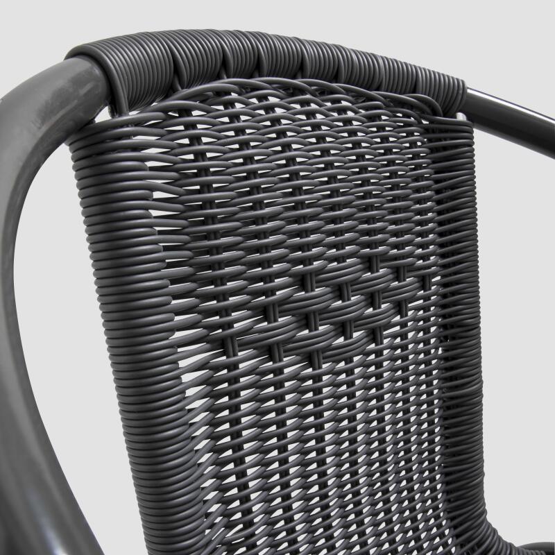 Set von 4 Gartenstühlen mit Armlehnen aus Aluminium und Harz