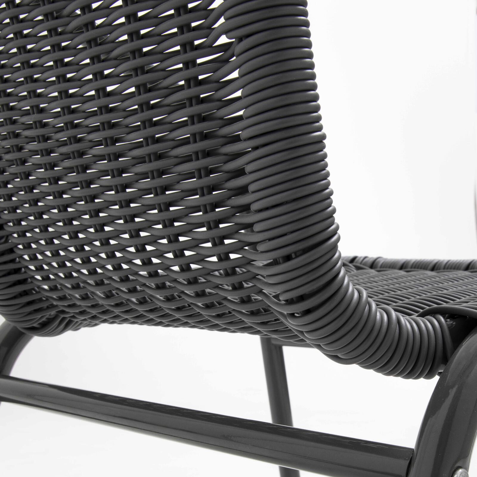 Set von 4 Gartenstühlen mit Armlehnen aus Aluminium und Harz 