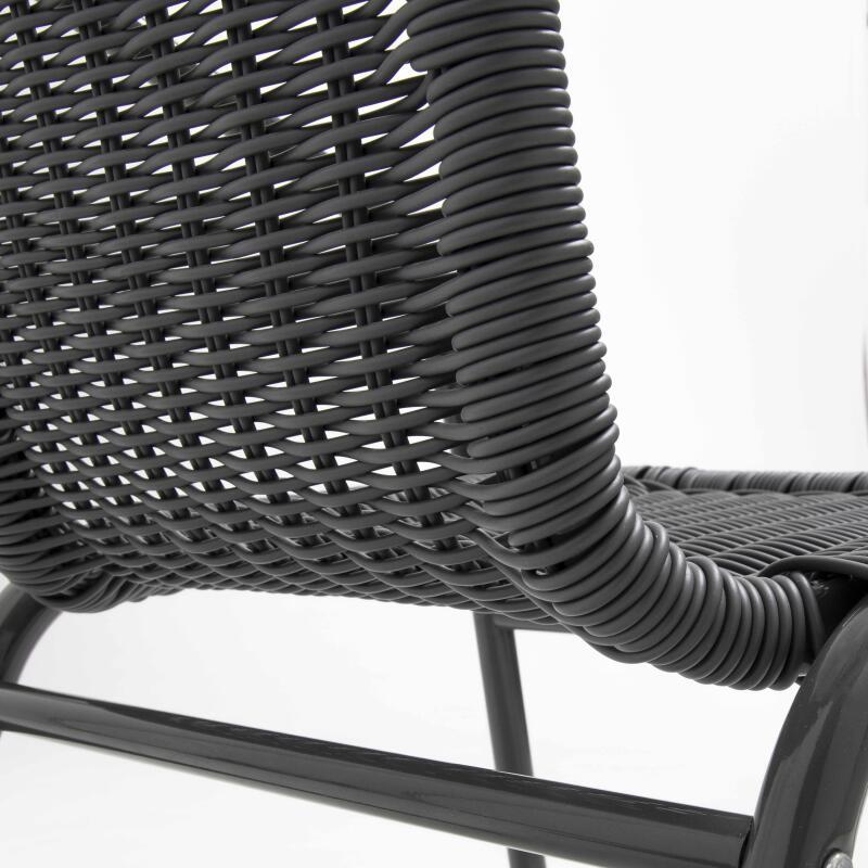 Set von 4 Gartenstühlen mit Armlehnen aus Aluminium und Harz