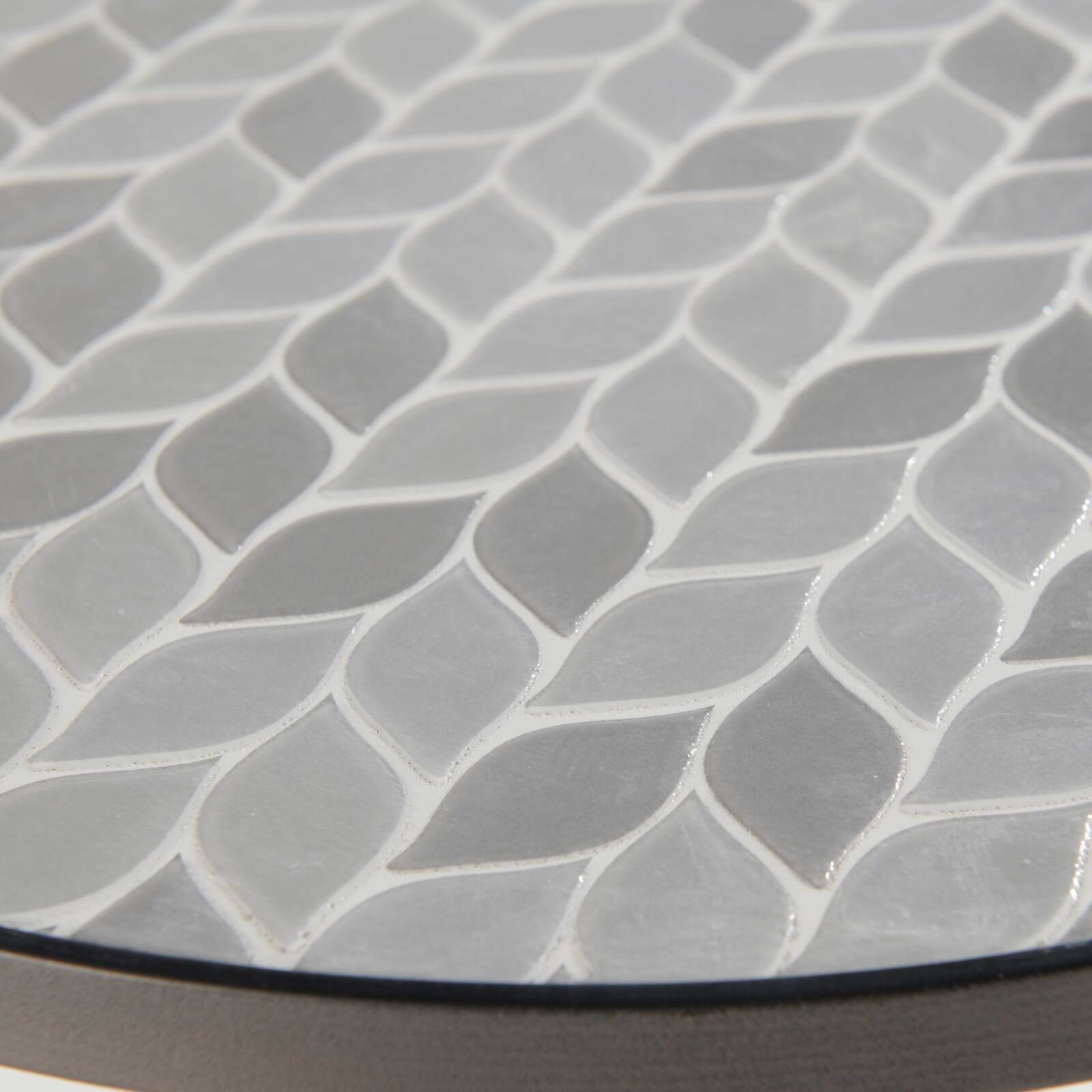 Runder Couchtisch mit PALM-Muster aus Keramik  Runder Couchtisch mit PALM-Muster aus Keramik