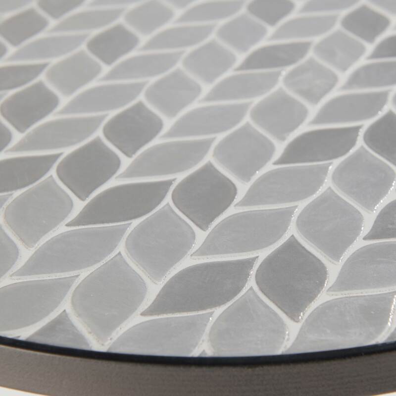 Runder Couchtisch mit PALM-Muster aus Keramik 