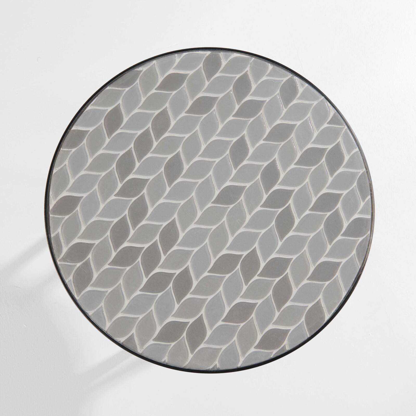 Runder Couchtisch mit PALM-Muster aus Keramik  Runder Couchtisch mit PALM-Muster aus Keramik