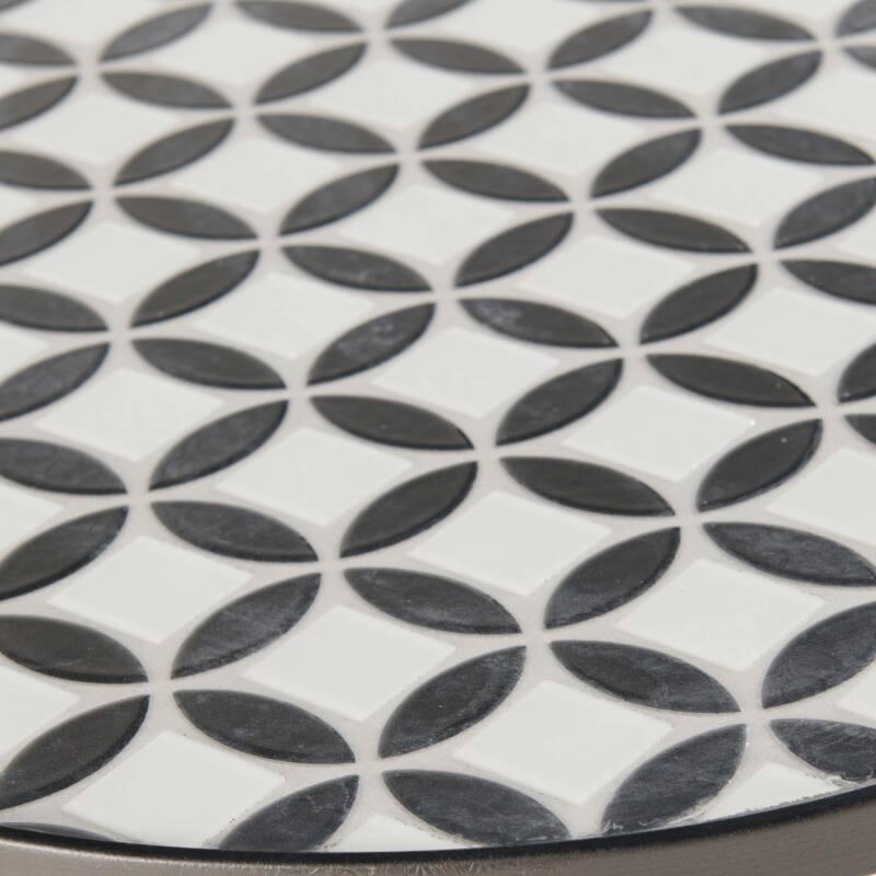 Runder Couchtisch mit MOSAIK-Muster aus Keramik