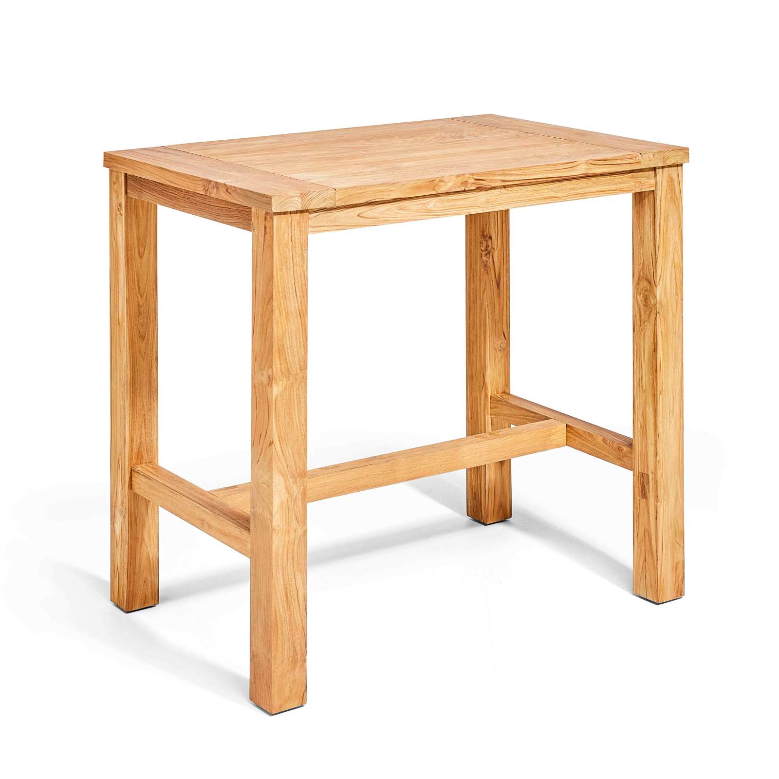 Hoher Garten-Hochtisch aus recyceltem Teakholz, 120 cm Hoher Garten-Hochtisch aus recyceltem Teakholz, 120 cm