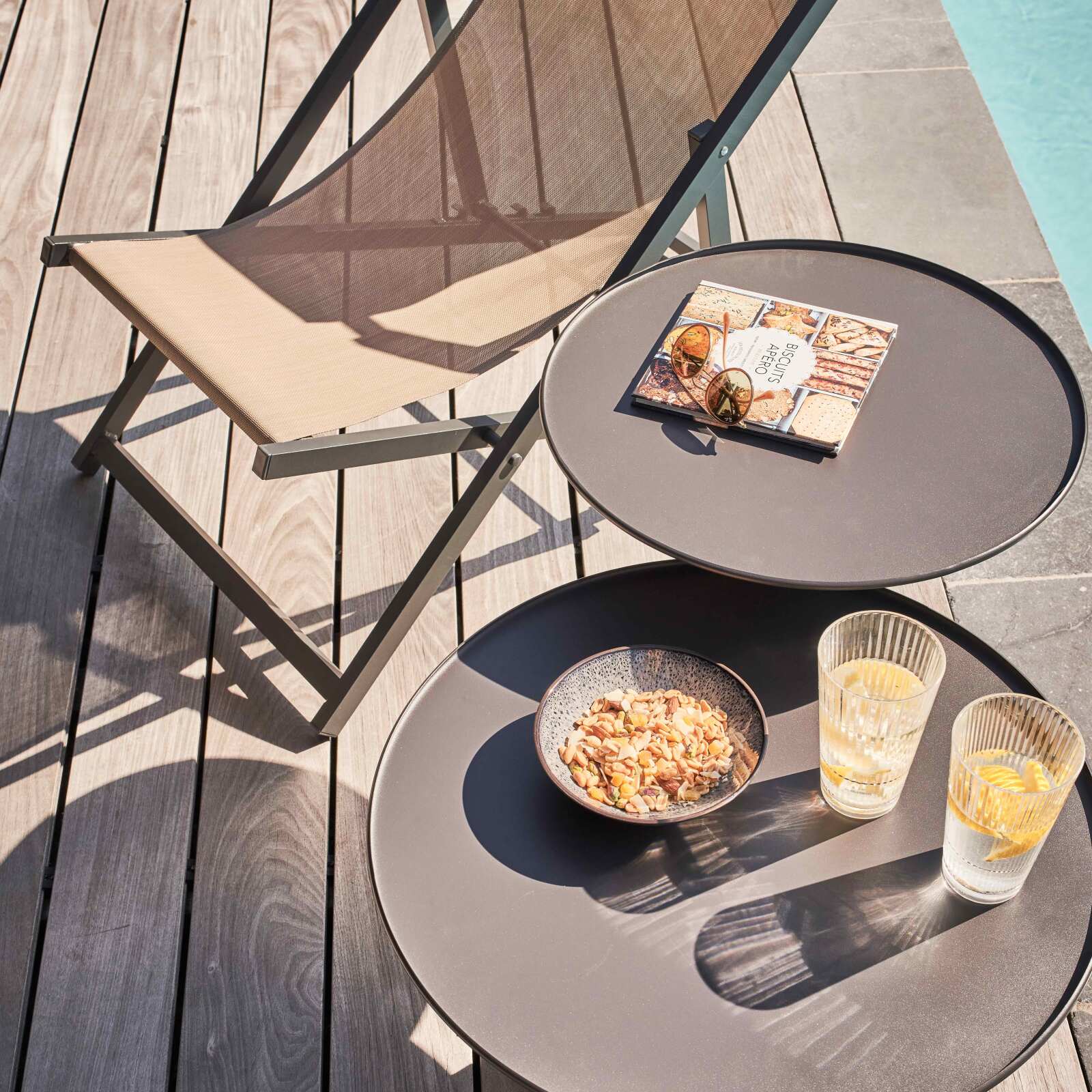 Runder Garten Couchtisch Ø50 cm aus Stahl 