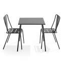 Quadratischer Gartentisch 70 x 70 cm und 2 Bistrostühle
