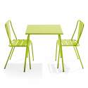 Quadratischer Gartentisch 70 x 70 cm und 2 Bistrostühle