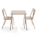 Quadratischer Gartentisch 70 x 70 cm und 2 Bistrostühle