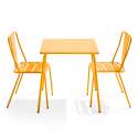 Quadratischer Gartentisch 70 x 70 cm und 2 Bistrostühle