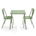 Quadratischer Gartentisch 70 x 70 cm und 2 Bistrostühle