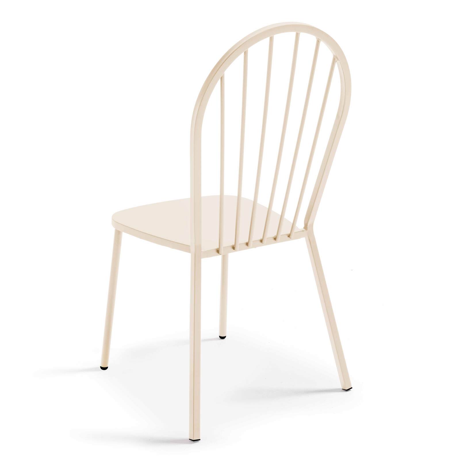 Quadratischer Gartentisch 70 x 70 cm und 2 Metallstühle 