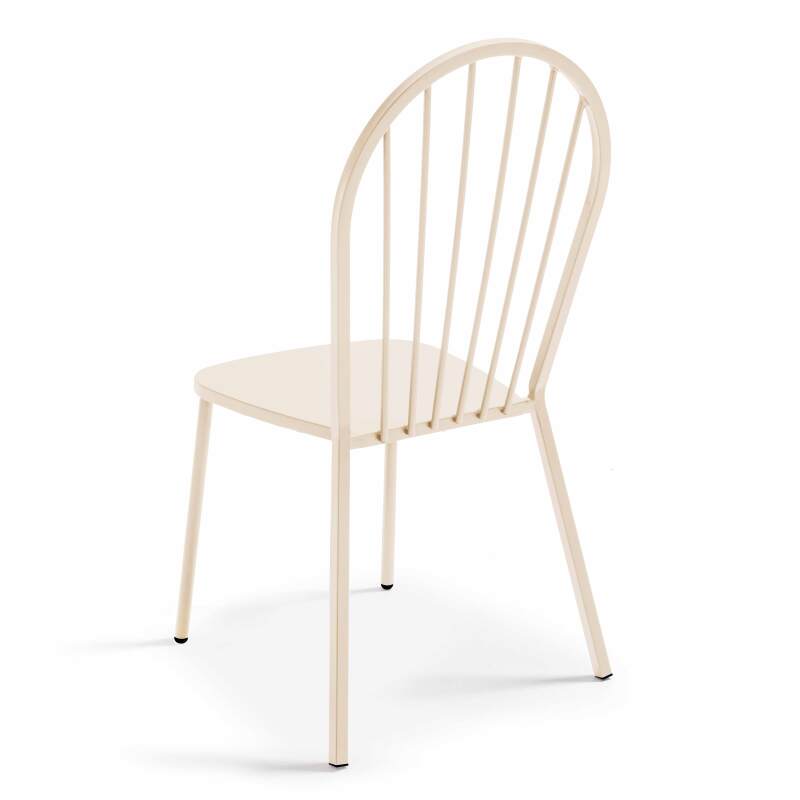 Quadratischer Gartentisch 70 x 70 cm und 2 Metallstühle  (4/6)