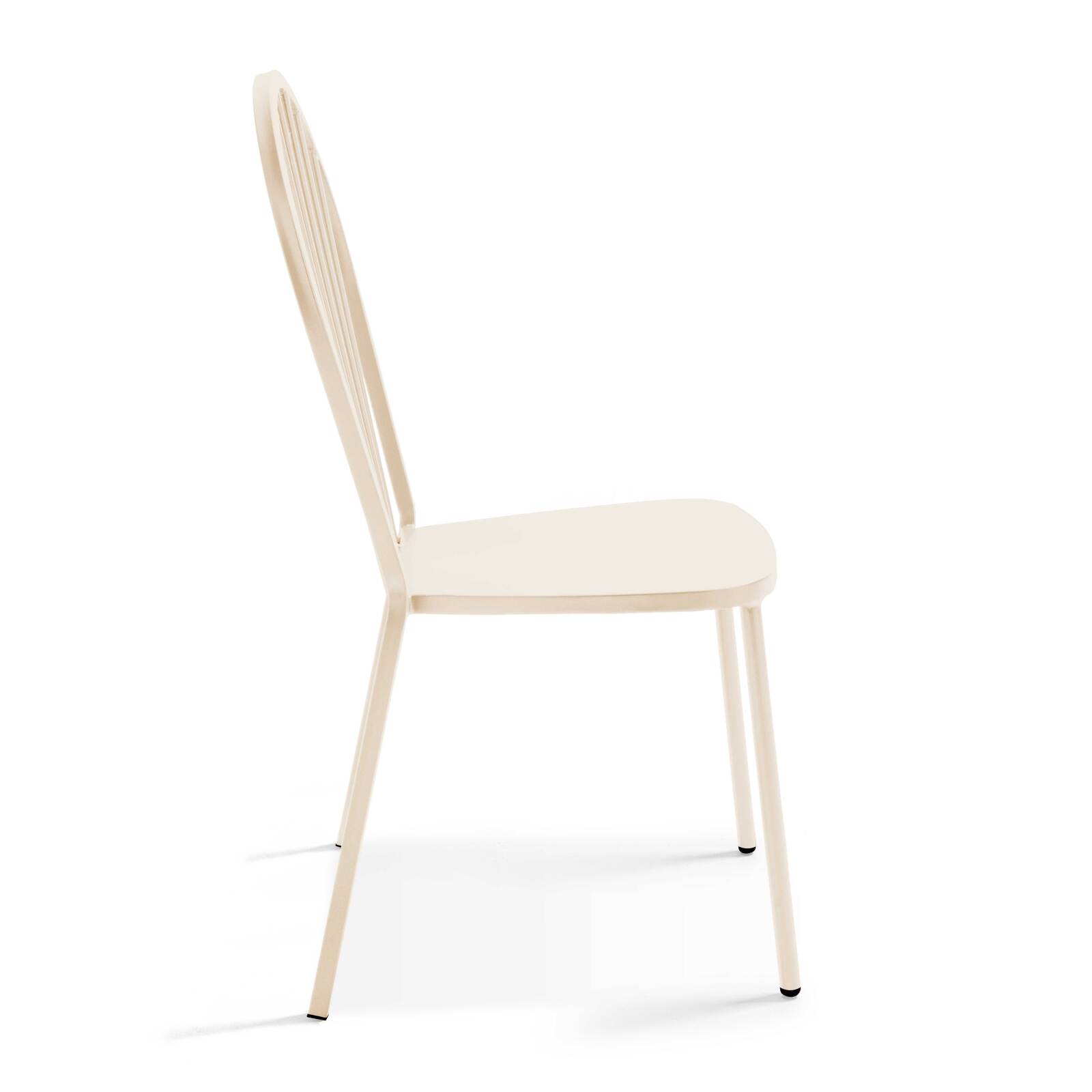 Quadratischer Gartentisch 70 x 70 cm und 2 Metallstühle 