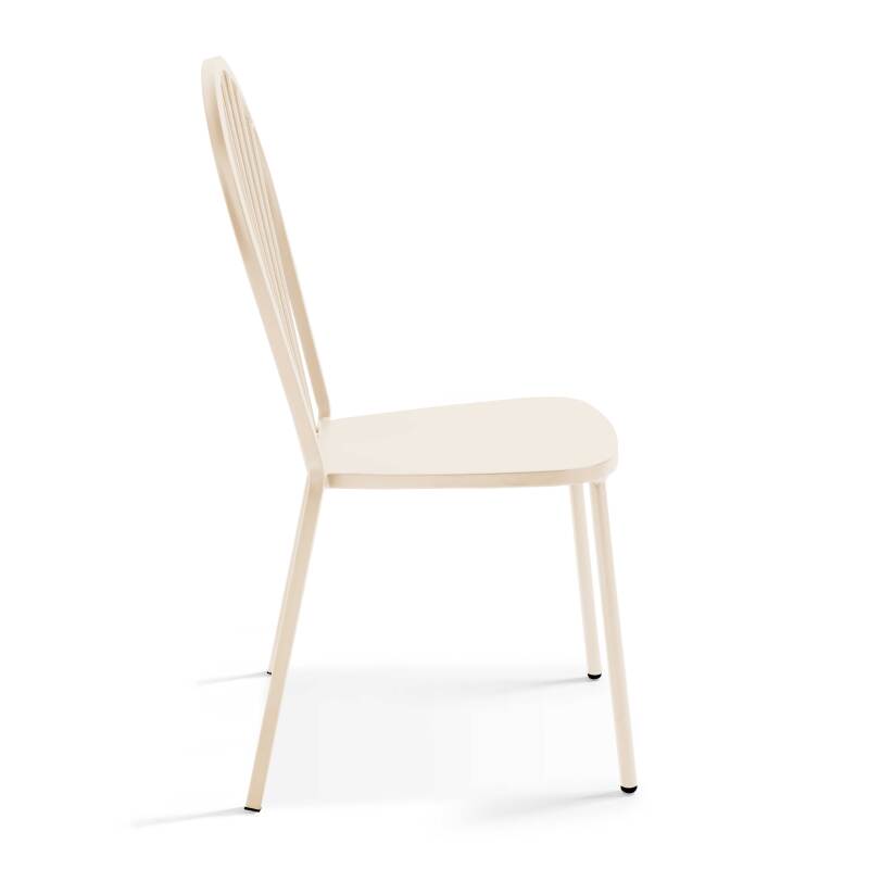 Quadratischer Gartentisch 70 x 70 cm und 2 Metallstühle  (5/6)