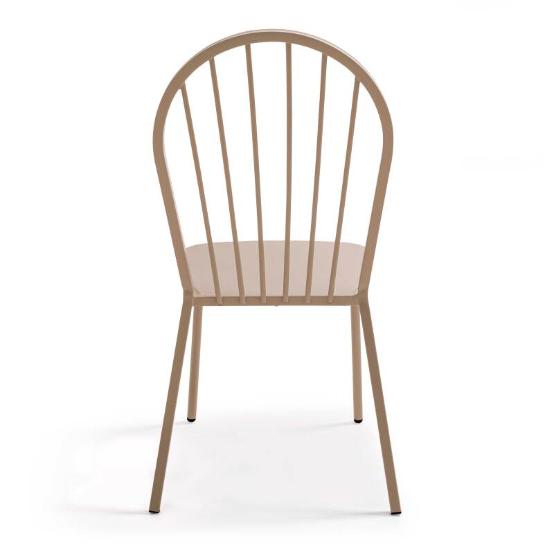 Quadratischer Gartentisch 70 x 70 cm und 2 Metallstühle 