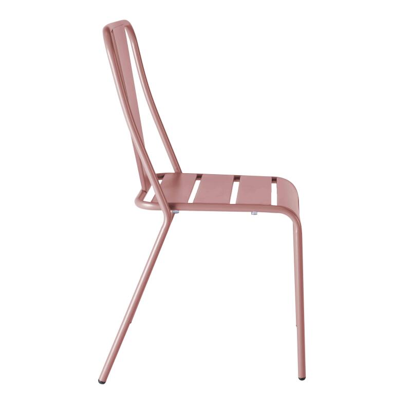 Quadratischer, klappbarer Bistrot-Gartentisch mit einer Größe von 70 x 70 cm und 2 Metallstühlen  (6/7)