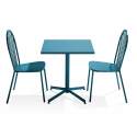 Klappbarer quadratischer Gartentisch 70 x 70 cm und 2 Bistrostühle 