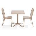 Klappbarer quadratischer Gartentisch 70 x 70 cm und 2 Bistrostühle 