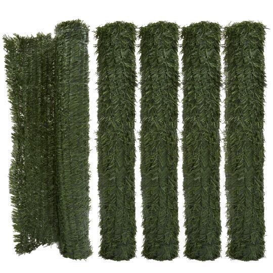 Set von 5 künstliche Hecken "Koniferen" aus PVC, 100% Sichtschutz